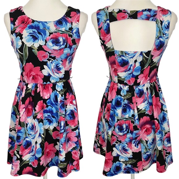 Lily Rose | Dresses | Lily Rose Pink Black Blue Floral Watercolor ...